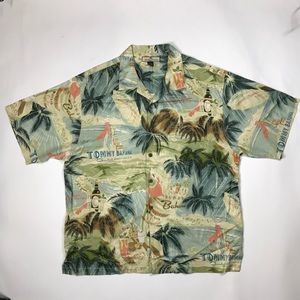 Tommy Bahama Men’s XL 100% Silk Shirt Hawaiian Relax Pleasure Ports Motif